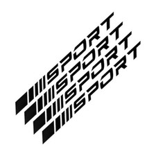 4PCS Reflective Car Wheel Decorative Stripe Stickers Decals, Vinyl Sport Black
