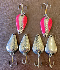 Stee-Lee Spoons Lot of 6 Steehead/Salmon/Trout/Bass Nickle/Pink & Nickle  #19B