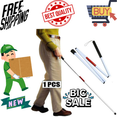 Folding Cane Blind Stick Walking Cane White for the Blind Person Visually Impair