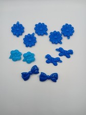 Lot 11 Vintage Childs Snap Tight Plastic Hair Clip Barrettes Kids Goody Blue
