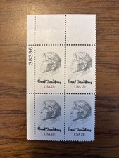 1978 13c Carl Sandburg Mint Stamp Plate Block #1731