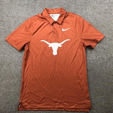 Texas Longhorns Polo Shirt Mens Small Burnt Orange NCAA Football Nike Dri Fit