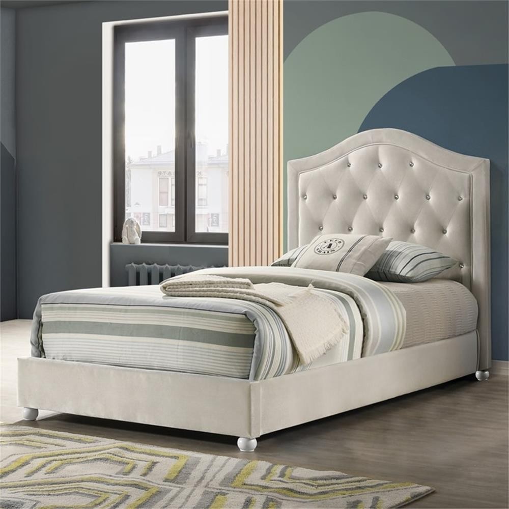 ACME Reggie Full Bed in Beige Fabric