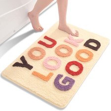 22x32 Inch You Look Good Beige Bath Mat Funny Colorful Non Slip Microfiber Rug