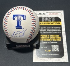 Josh Sborz Signed Rangers Team Stitch Logo Baseball Autographed Auto JSA COA