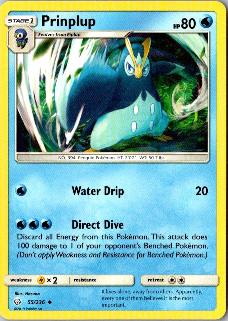 Prinplup Pokemon Cosmic Eclipse 55/236 LP