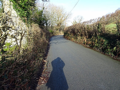 Foto 6x4 Ich und mein Schatten Llangower zu Fuß die B4403 Straße nach Bala. c2016
