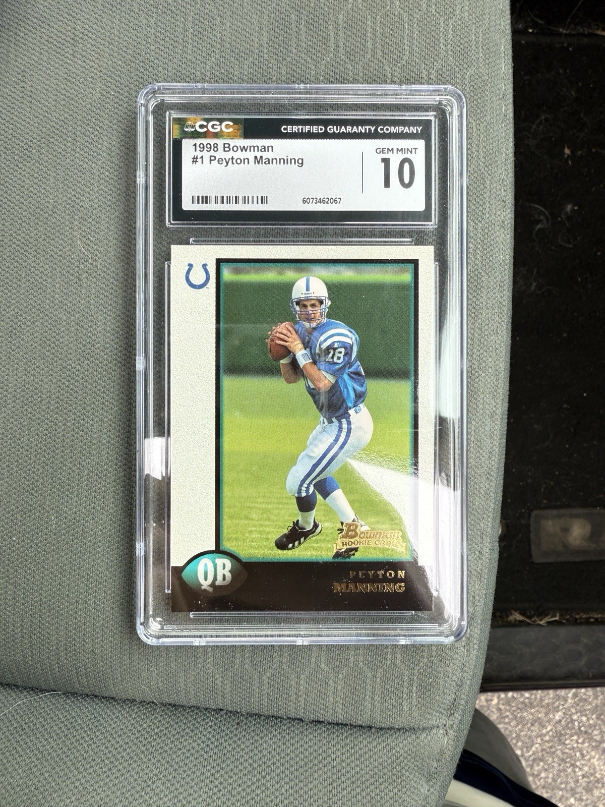 1998 Bowman Peyton Manning ROOKIE Card #1 SGC 10 Gem Mint