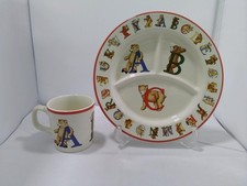 TIFFANY CO. Lunch plate  mug Alphabet Bears