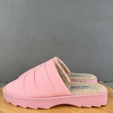 Steve Madden Chex Quilted Pink Slipper Faux Fur Lined Women s Size 9M US
