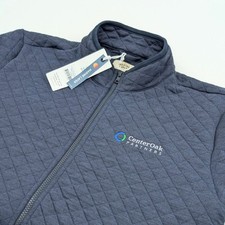 Marine Layer Corbet Quilted Full Zip Jacket Mens Large Navy Heather Center Oak