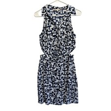 Rachel Rachel Roy Dress Anchor Print Cut Out Tie Front 4 Blue White Women