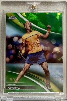 Rafael Nadal 2025 Topps Chrome Tennis Sapphire Green Refractor /75 SP Legend 281