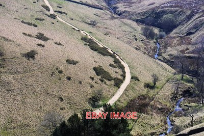 PHOTO  PENNINE WAY AND RIVER NOE  SEEN FROM HIGH UP ON JACOB'S LADDER.  PENNINE