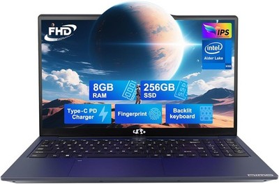 15.6 Student Laptop Intel Pentium Quad Core N100 8GB RAM 256GB SSD WiFi 6 Win 11