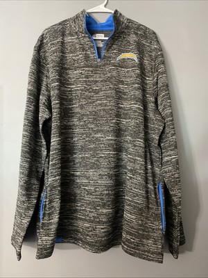 nfl team apparel Los Angeles Chargers Bolts Half Zip Pull Over Fleece Size 2X