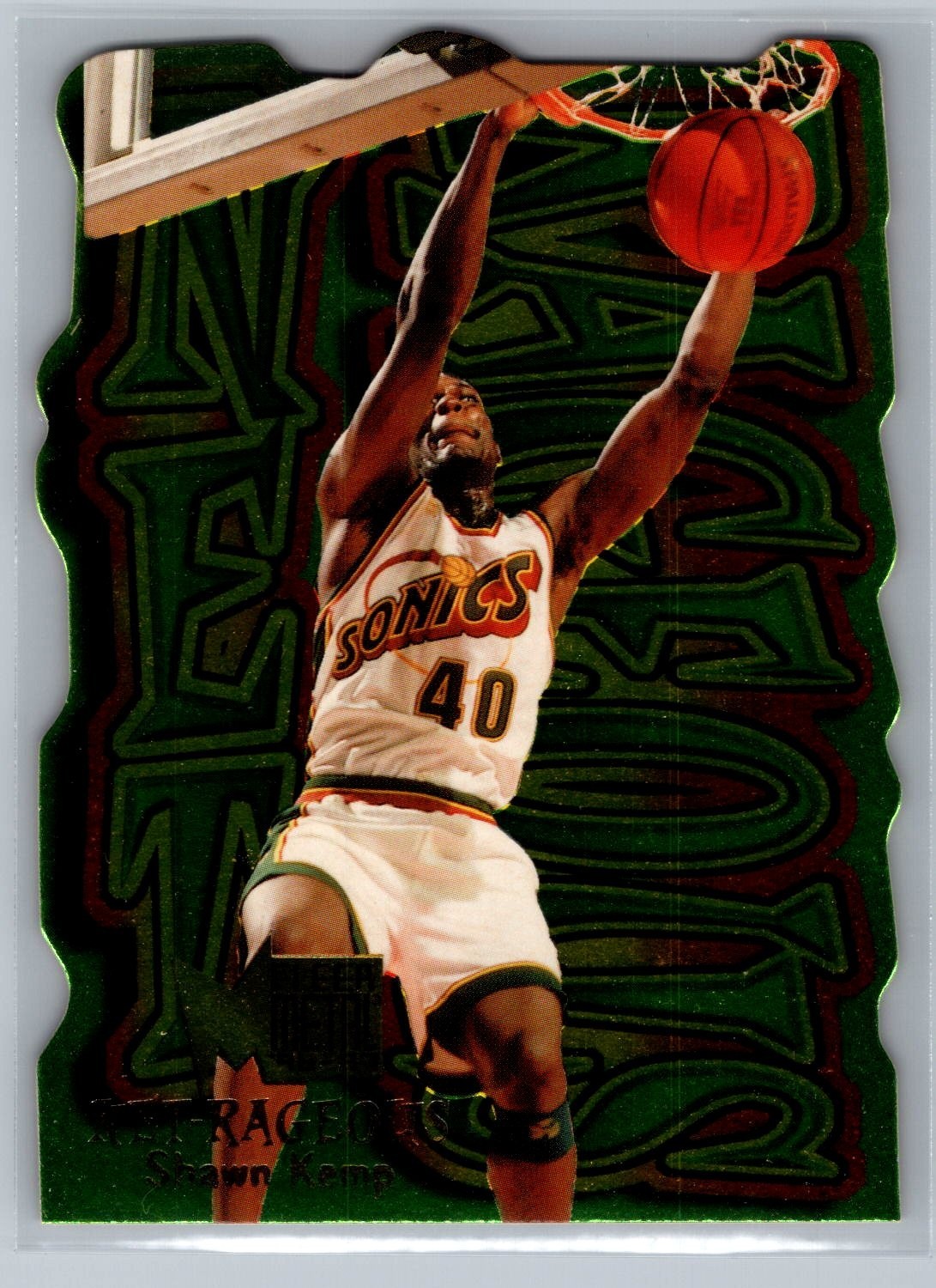 1996-97 Fleer Metal - Net-Rageous Die-Cut Shawn Kemp #6 - NM-MT