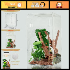 12x12x18 Acrylic Reptile Tank 10 Gallon Terrarium for Gecko, Lizards, Snakes S
