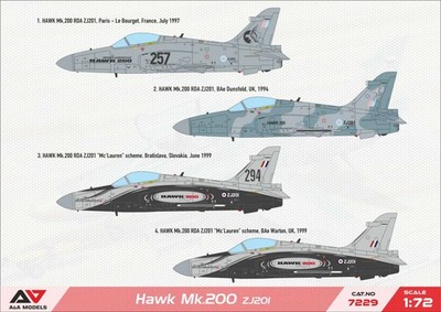 AAM-7229 A&A Models 1/72 Hawk 200 light multirole fighter  (reg ZJ201)