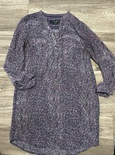 Guess by Marciano Floral Purple Silk Shirt Women’s Dress Mini XS