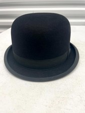 Vintage Men  s Bowler Derby Hat Size 7   Black Felt   Mid Century USA Made