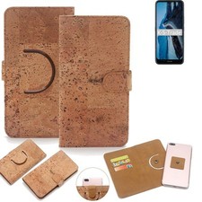 Schutz-Hülle für Nokia C5 Endi Wallet-Case aus Kork Schutzhülle Tasche