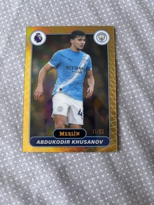 2025-26 Topps Merlin Premier League Abdukodir Khusanov #128 Gold Mojo /50
