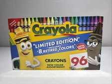 New 64 Count Crayola Limited Edition With 8 Retired Colors Crayons W/ Sharpener