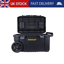 STANLEY Heavy Duty Rolling Tool Chest Box Storage On Wheels With Handle - Black