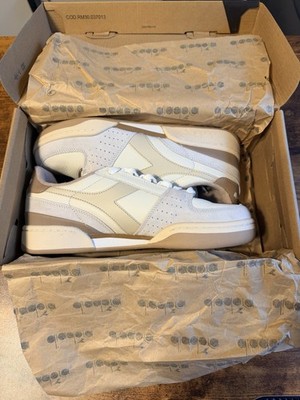 Diadora Davis Leather Men s Low Top Lace-Up Sneakers White/Beige Solid