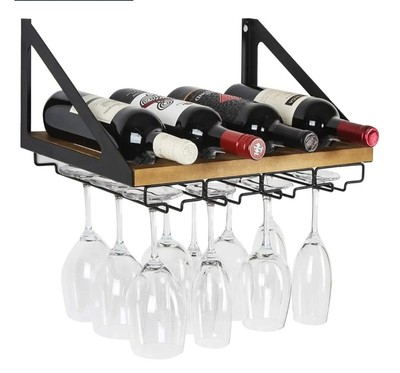 #ad #ad Wall Mounted Wine Rack Rustic Barrel Stave Hanging Wooden Wall Mounted Wine... $19.49