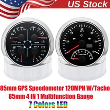 2 Gauge Set 85mm Gps Speedometer 120mph Wtacho4 In 1 Multifunction Gauge Us