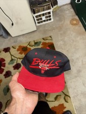 Vintage Chicago Bulls snapback Hat ADJ Underline w/ Rear Spell out logo