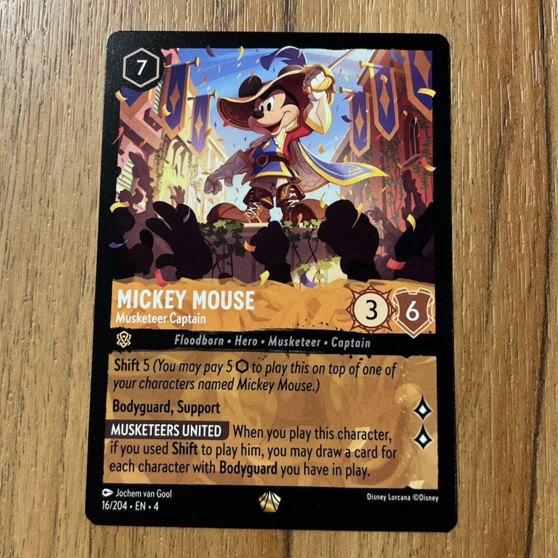 Mickey Mouse Musketeer Captain 16/204 Disney Lorcana Ursulas Return Legendary NM