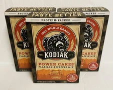 3 New Kodiak Power Cakes Flapjack & Waffle Mix - Pumpkin 18oz Each, Exp Jun 2026