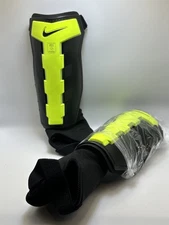 NEW! Nike Charge Shin Guards Size L Adult Soccer Protective Gear – Black/Neon