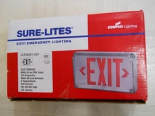 Cooper Lighting Sure-Lites UX71RWHSD Emergency Light Exit Sign used