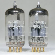 Rare Matched Pair Amperex 6922/E88CC D-Getter Gold Pin Made in Holland 1958