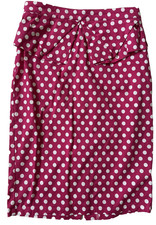 Grace Karin Skirt Women Pink W White Polka Bow Dot Pencil Knee length Size Small