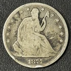 1877 Seated Liberty Half Dollar - Has Rim Bumps