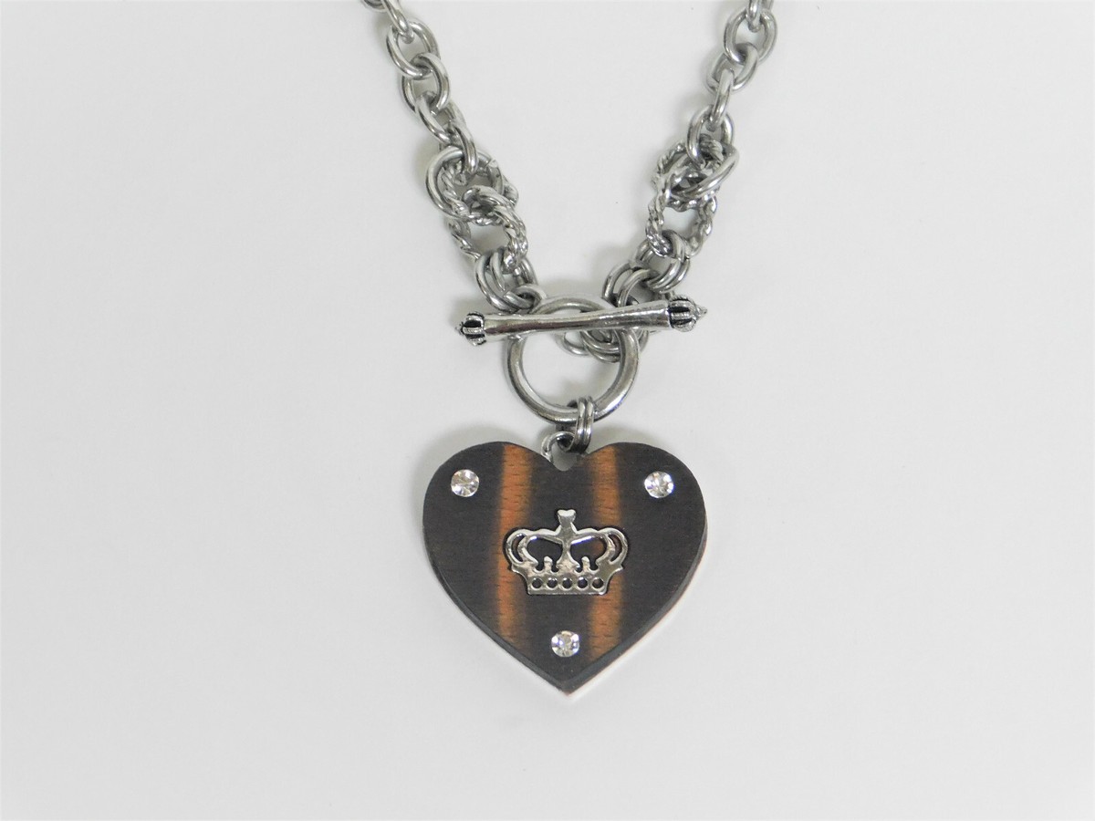 Rare Juicy Couture Vintage Chunky Wood Heart Charm Toggle