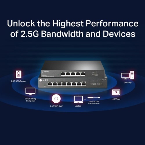TP-Link TL-SG105-M2 5-Port 2.5G Unmanaged Desktop Switch with 5 Year Warranty - Picture 3 of 12