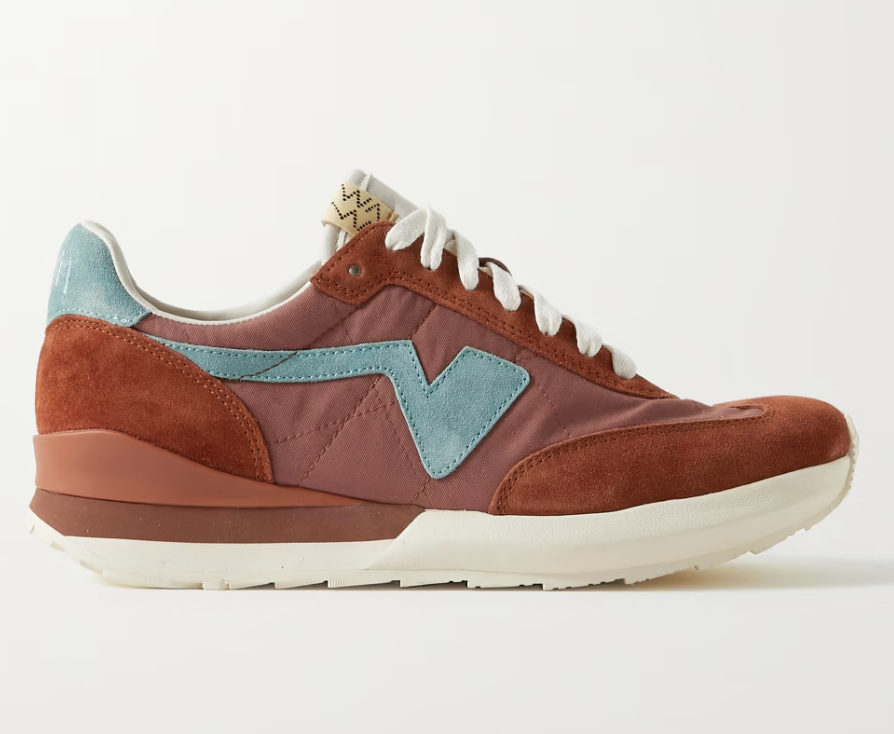 VISVIM Men's Brown Suede & Nylon FKT Runner Lace-Up Trainers VISVIM Men's Brown Suede & Nylon FKT Runner Lace-Up Trainers
