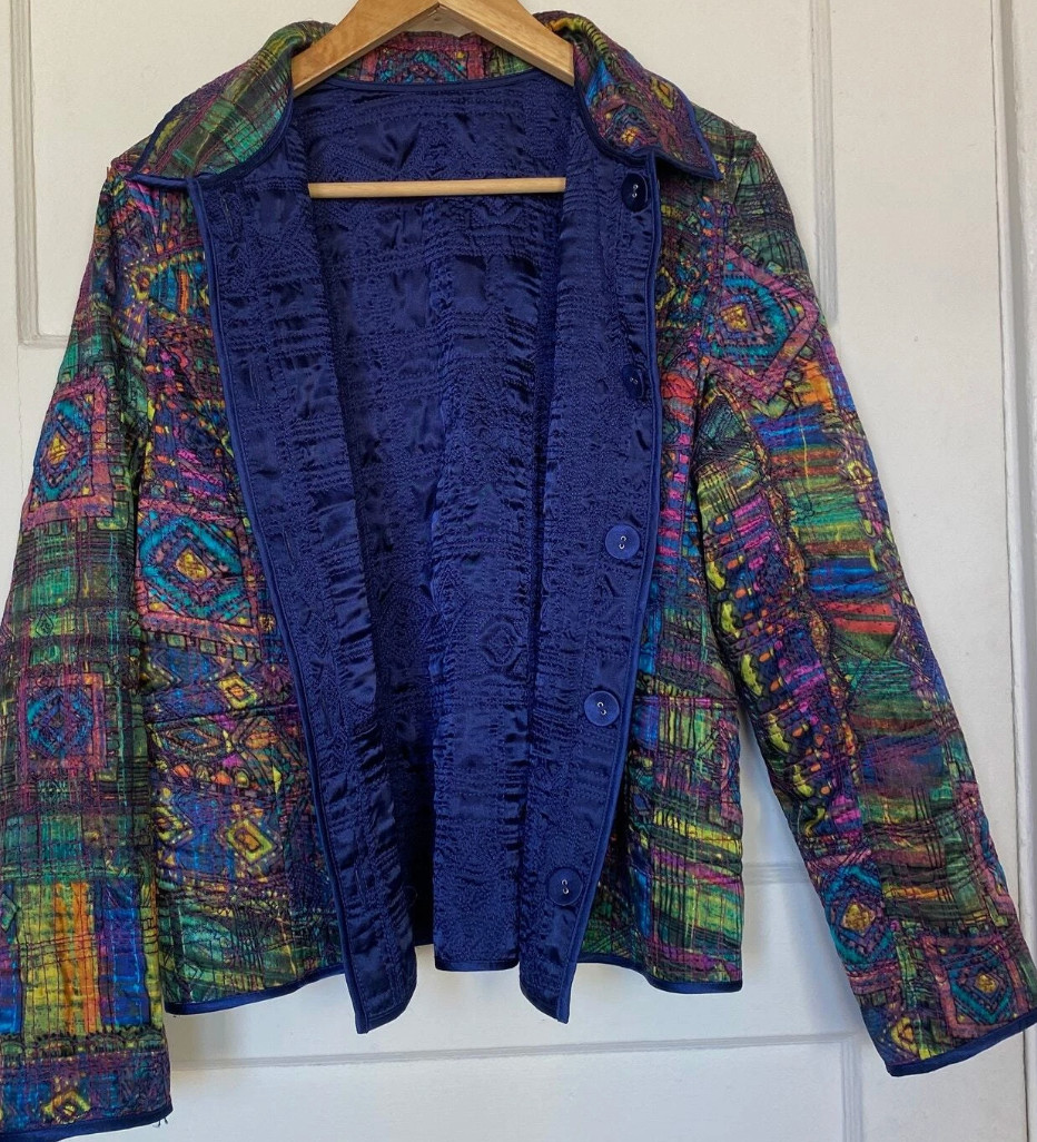 Chico's Quilted Patterned Jacket-size 1-Medium (8… - image 2