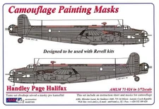 AML Models 1/72 HANDLEY PAGE HALIFAX Camouflage Paint Mask Set