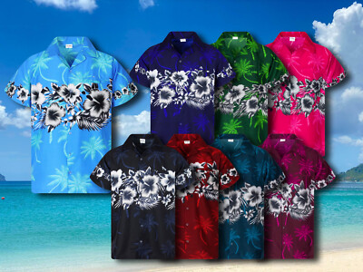 King Kameha Hawaiihemd BlumenBrutdruck Hawaiian Shirt Multi Kurzarm Front-Tasche