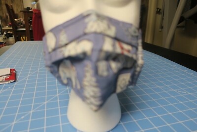New YOUTH Vera Bradley PLEATED FACE MASK W Adjusters BEARY MERRY BLU Polar Bears