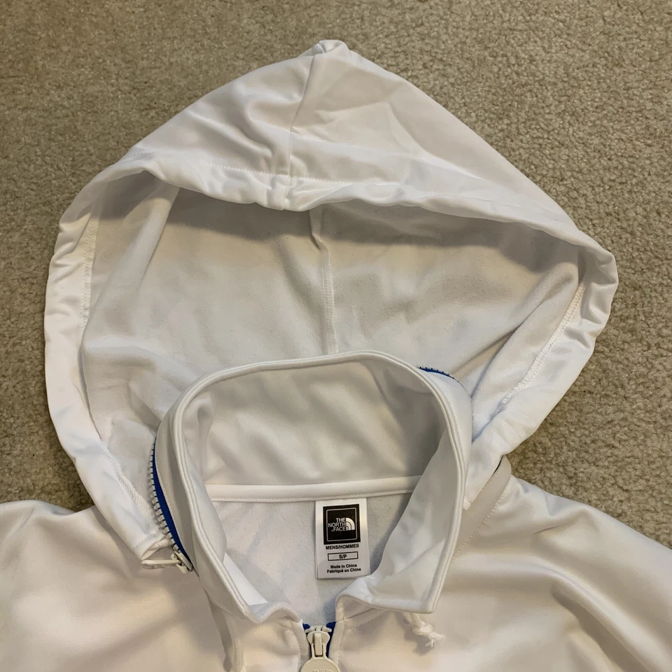 The North Face Full Zip Hooded White Jacket Pockets Mens Size S Red Logo Japan - Image 4 of 4