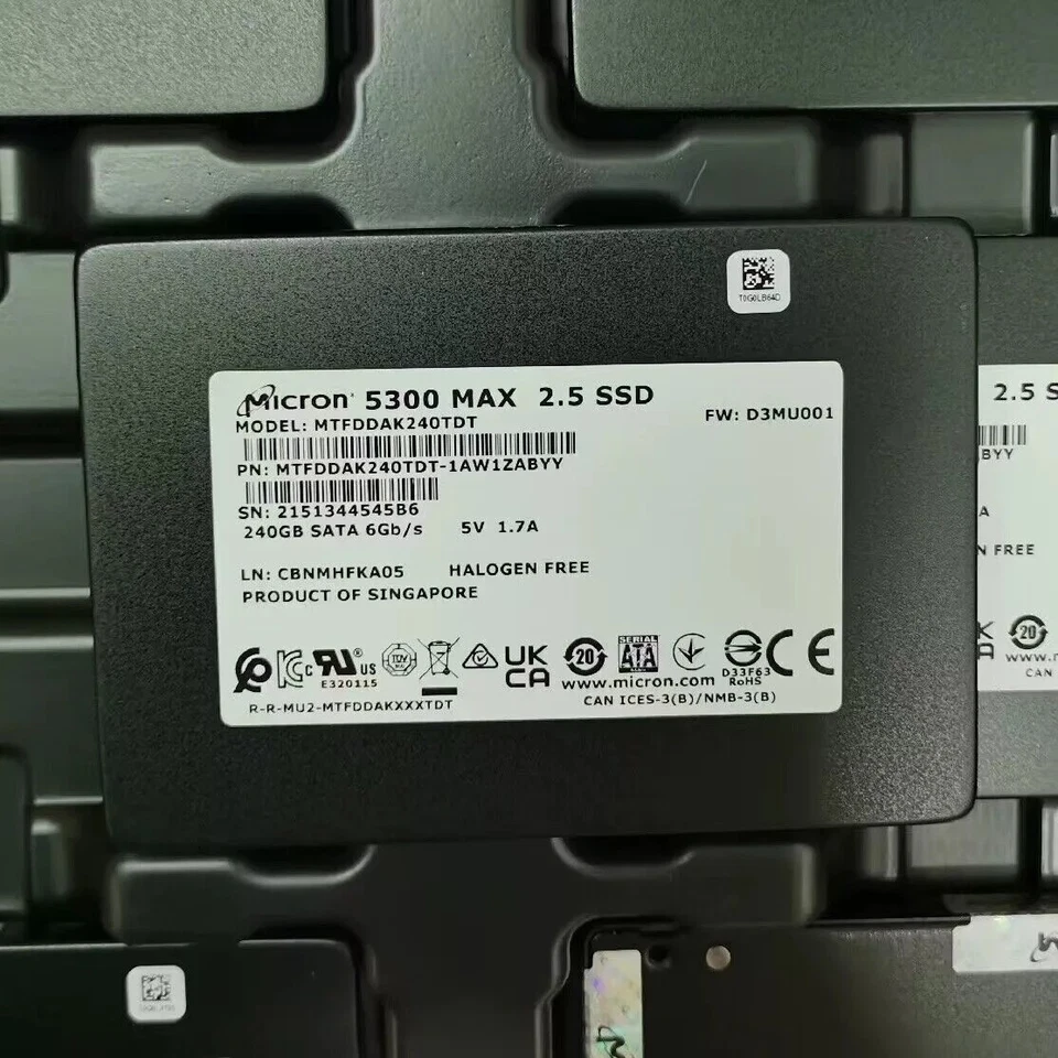 MICRON 5300 MAX 240GB 2.5'' SATA 6Gb/s MTFDDAK240TDT-1AW1ZABYY FW:D3MU001 SSD - Image 2 of 3