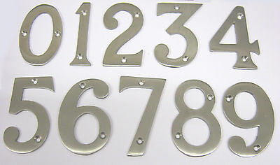 SATIN NICKEL 3” DOOR NUMERALS WITH SCREWS 75MM DOOR NUMBERS HAFELE BRAND.